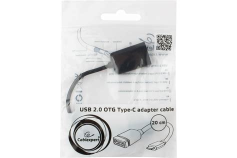 Кабель переходник Cablexpert USB2 0 OTG Type C M AF медь Pro 0 2м