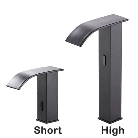 QUITE Black Smart Sensor Basin Faucet Automatic Sensor Faucet Hot Cold Water Mixer Crane