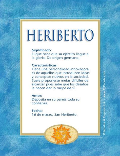 Heriberto Significado Del Nombre Heriberto Nombres Significados De