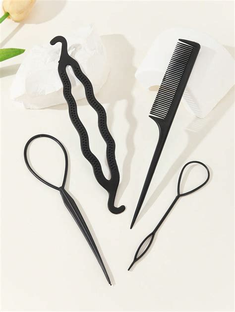 4Pcs Hair Braiding Tool DIY Styling Tool Kit Updo Ponytail Maker