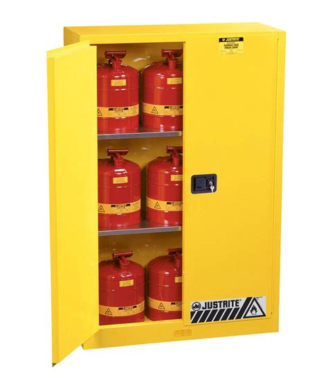 Justrite 45-Gallon FM/OSHA Flammable Liquid Safety Storage Cabinet (MOBILE-CART / CONUS) (JR-894500-MOBILE-CART-CONUS)