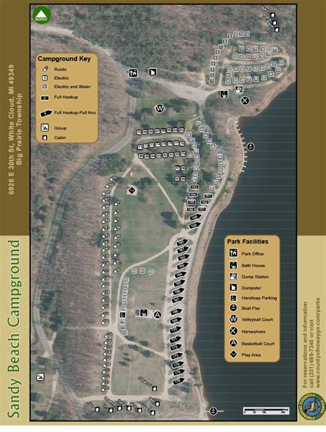 Sandy Beach Campground Map Newaygo County