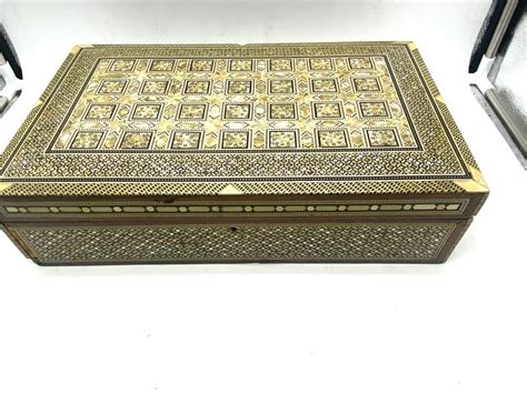 Jewelery Box With Mother Of Pearl Coating Wood Velvet Catawiki