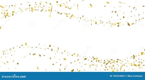 Golden Glitter Confetti On A White Background Stock Vector