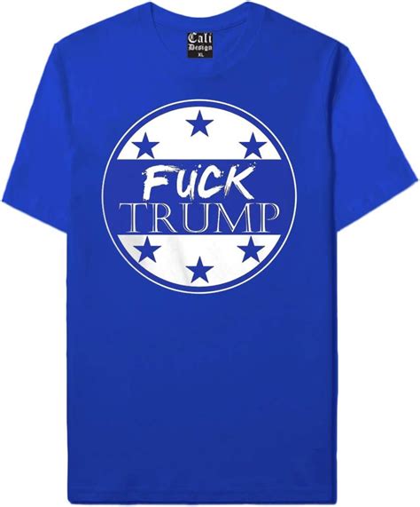 Amazon CaliDesign Royal Blue Fuck Trump T Shirt Impeach 45 Abolish ICE Anti Donald M