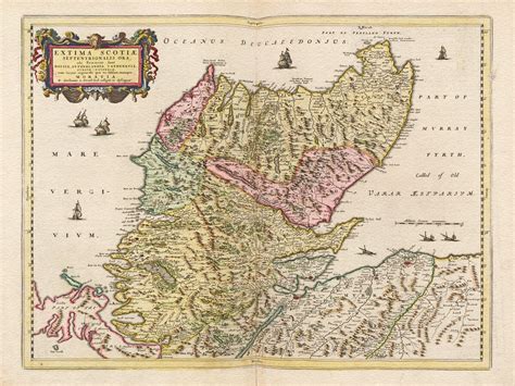 A 1645 Map Of Scotland The Old Map Company