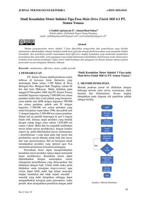 PDF Studi Keandalan Motor Induksi Tiga Fasa Main Drive Finish Mill 4