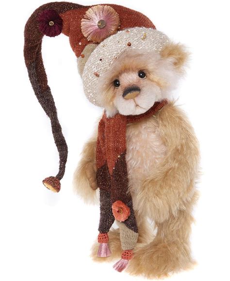 Charlie Bears Orville Teddy Bear Knit Hat Mohair Bear That Can Stand