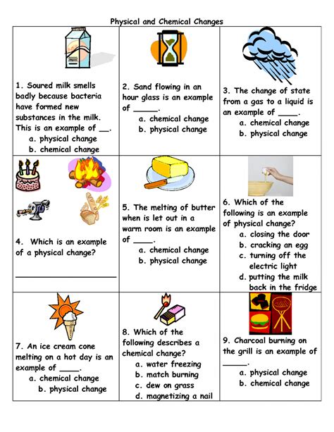 Free Physical Science Worksheets