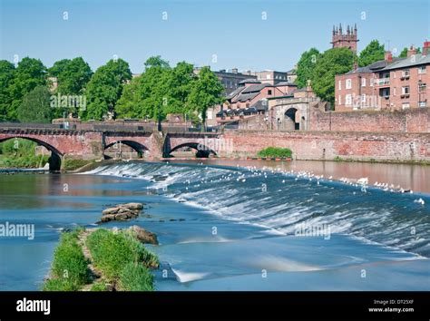 The Old Dee Bridge Bridgegate River Dee Weir Chester Cheshire