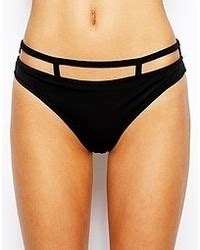 Tenue Top de bikini à rayures horizontales blanc et noir Bas de