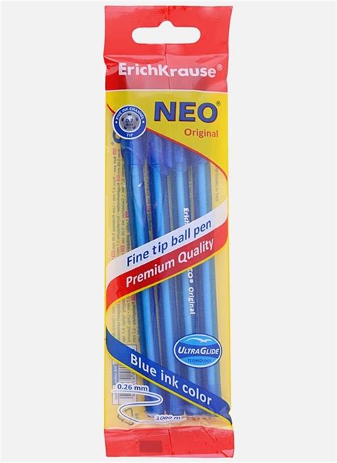 Ручки шариковые синие 04шт "Neo Original" подвес, ErichKrause ...
