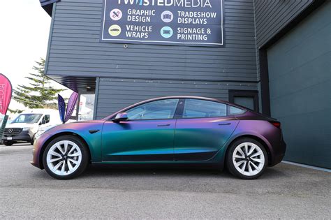 Tesla Model 3 Car Wrap Chameleon Vinyl Wrap Vancouver