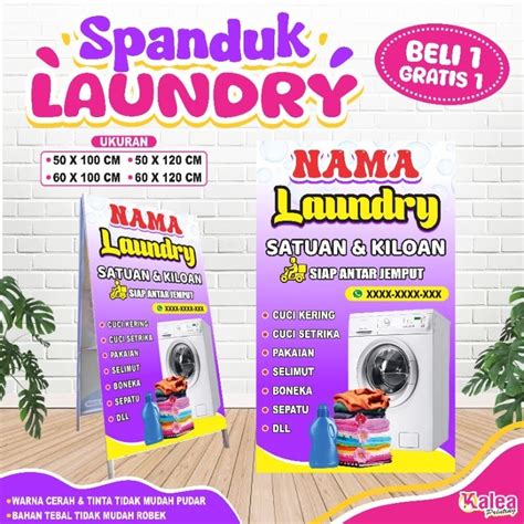 Jual Spanduk Banner Laundry Model Berdiri Custom Shopee Indonesia