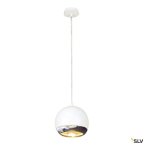 SLV 133481 Light Eye 75W White & Chrome Pendant Ceiling Light SLV ...