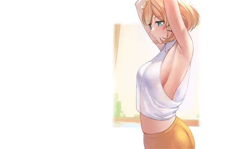 Wallpaper Kawaii Girl Hot Sexy Anime Short Hair Pretty Amazing Babe Cute Armpit Tight