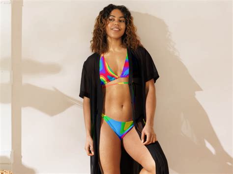 Lgbtq String Bikini Lgbtq Flag Bikini Rainbow Swirl Pride Bikini Set Pride Parade String Bikini