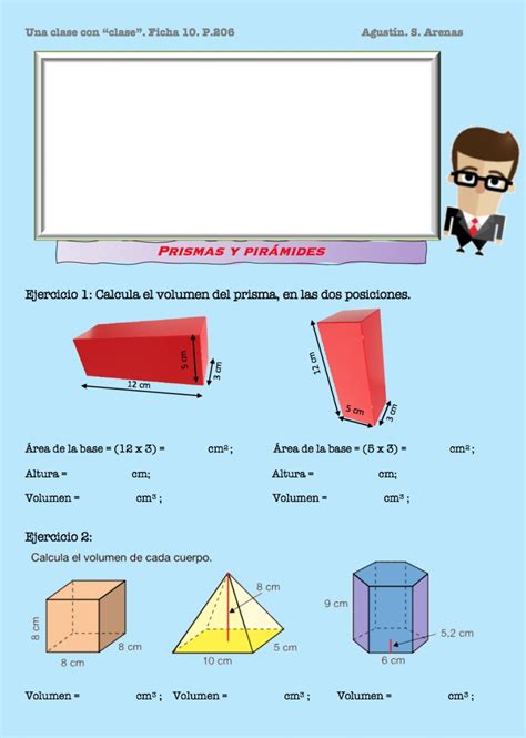 Volumen Del Prisma Y La Pirámide Worksheet Volumen Del Prisma Volumen De Cuerpos Geometricos