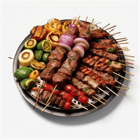 Premium AI Image | Parrillada in white background