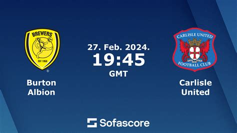 Burton Albion Vs Carlisle United Live Score H H And Lineups Sofascore