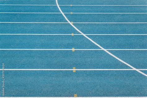 Blue Running Track Lanes Of Blue Running Trackrunning Track With Blue