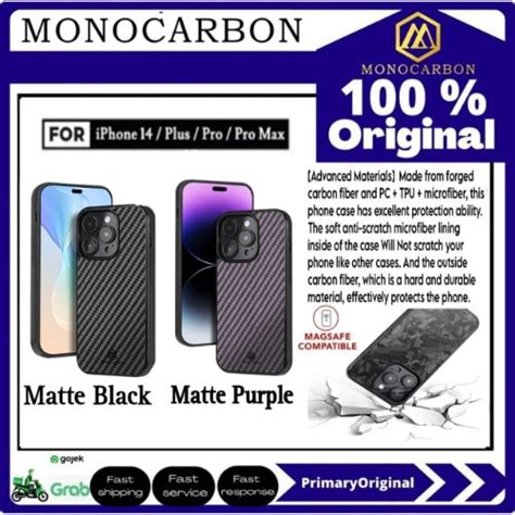 Promo Case Iphone 14 Pro Max 14 Pro Monocarbon Forged Carbon Fiber Magsafe Matte Black Iphone