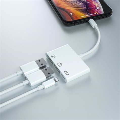 送料無料 Iphone イヤホン 変換アダプタ 3in1 Lightning Usb カメラ アダプター Otg対応 Iphone Usbハブ