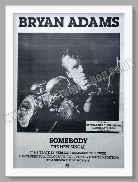Bryan Adams Somebody.1985 Large Original Advert (ref AD15136) – The