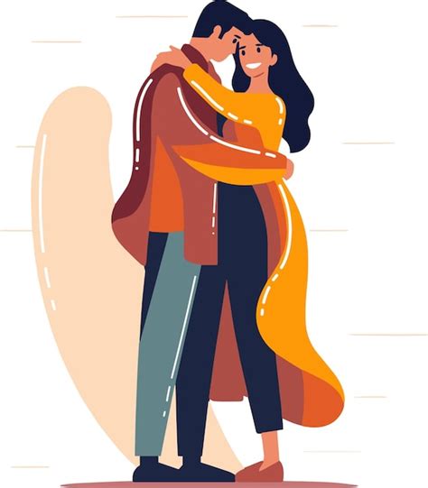 Premium Vector Hand Drawn Couple Hugging In Flat Style