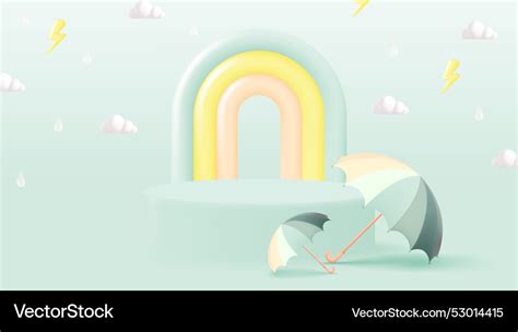 Cute umbrella for monsoon season Royalty Free Vector Image