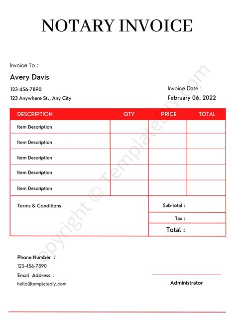 Notary Invoice Template