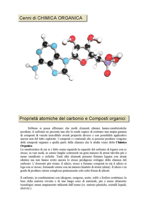 Cenni Chimica Organica Dispense Di Chimica Docsity