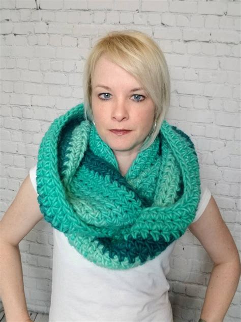 Luxurious Teal Oversized Extra Long Crochet Cowl Chunky Knit Etsy