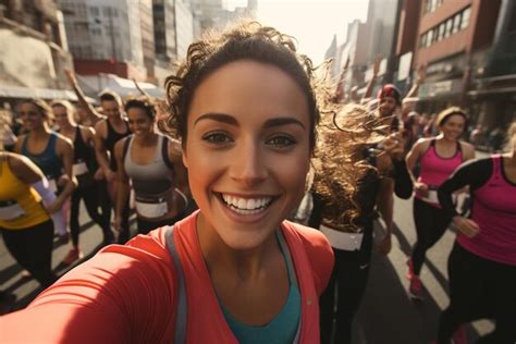 Premium Photo Multiethnic Group Of People Running In The City At