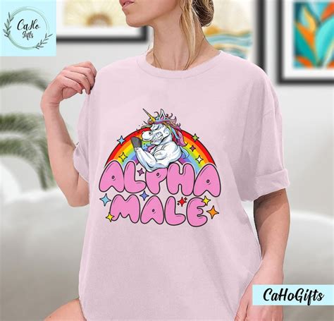 Ironic Alpha Male Unicorn Rainbow Shirt Alpha Male Unicorn Funny