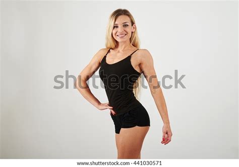 Beautiful Slim Athletic Blonde Posing Showing Stock Photo Shutterstock