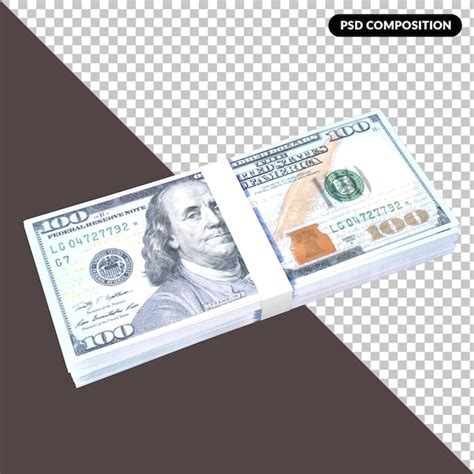 Premium Psd American One Hundred Dollars D Rendering Isolated