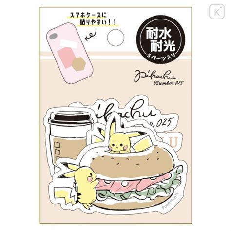 Japan Pokemon Mini Flake Seal Sticker Pikachu Cafe Kawaii Limited