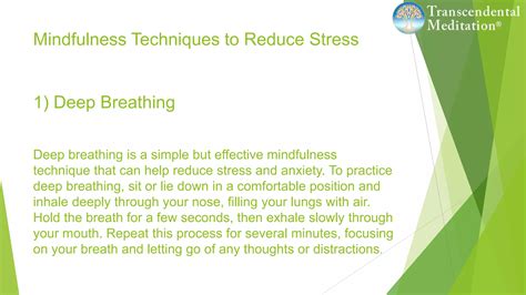 How To Reduce Stress With Mindfulness Techniques Ppt Pptx