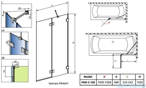 Radaway Essenza Pro Pnd Ii Parawan Nawannowy Cm Prawy Przejrzyste