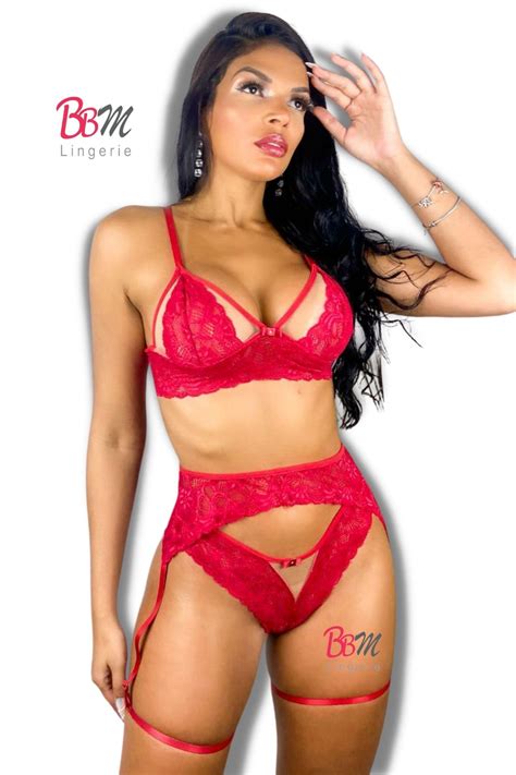 Conjunto ILLusion Cinta Liga Sexy BBM Lingerie Lingerie Direto Da