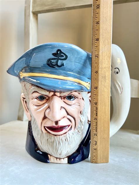 Vintage Large Nautical Captain Ahab And Whale Hand Painted Etsy