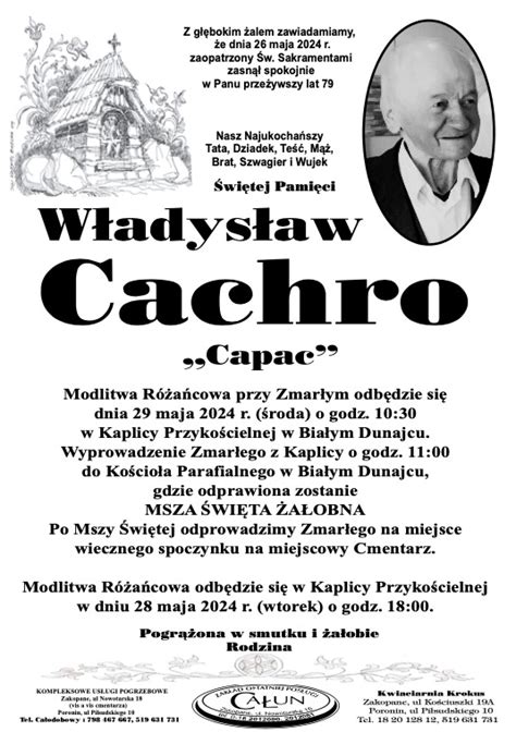 Władysław Cachro Nekrologi podhale24 pl