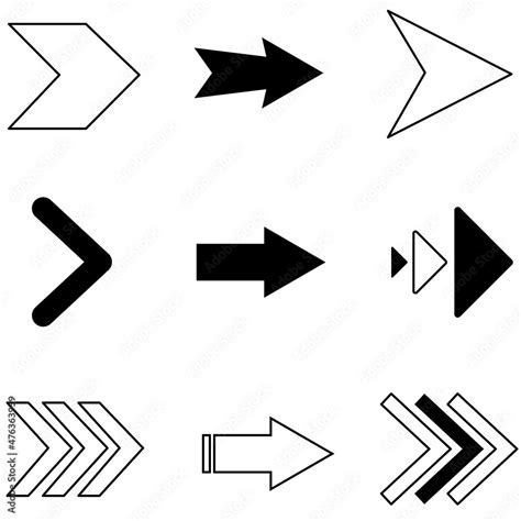 Set Of Line Icons Related To Guide Triangle Arrows Stock Vector