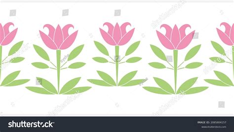 Lotus Flower Seamless Border Isolated Vector Stock Vector (Royalty Free ...