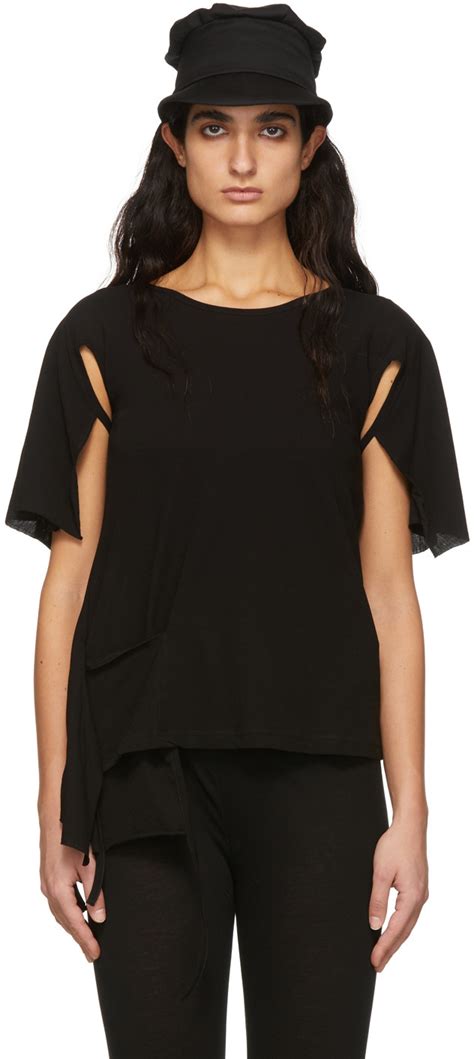 Yohji Yamamoto Black Cotton T Shirt Yohji Yamamoto