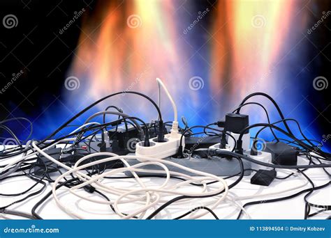 Electrical Short Circuit Electric Network Overload Stock Photo Image