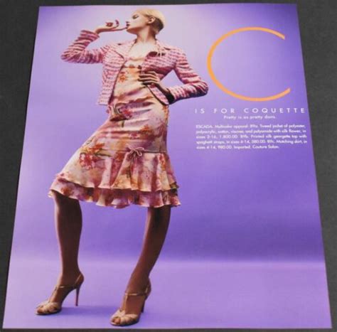 2005 Print Ad Sexy Fashion Heels Long Legs Lady Feminine Blonde Escada Skirt Art EBay
