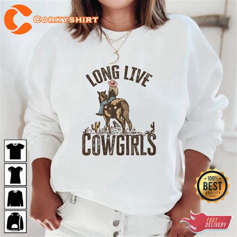 Long Live Cowgirls Western Desert Cactus Wild West Country Girl Sweatshirt Corkyshirt