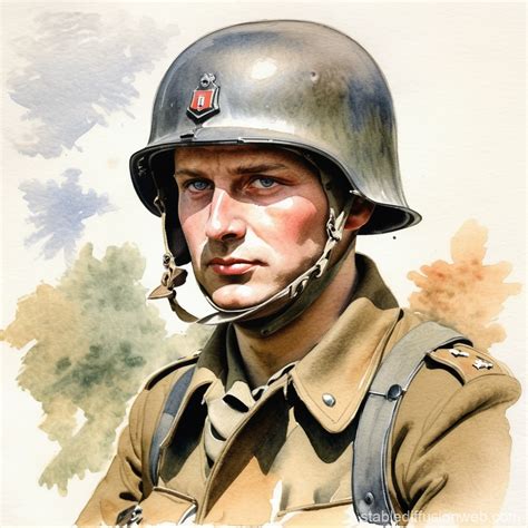 German Soldier Watercolor Drawing Stable Diffusion Online